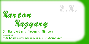 marton magyary business card